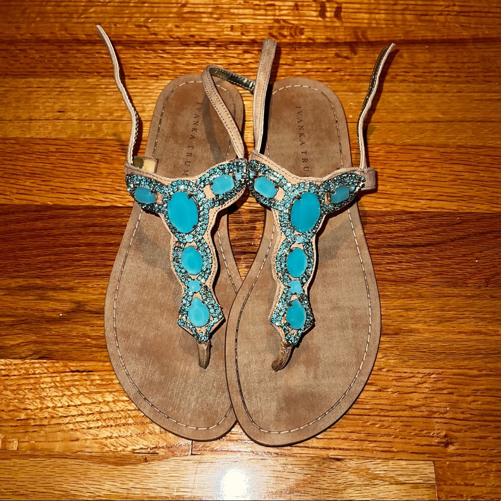 Ivanka Trump Aqua Gemstone Sandals
